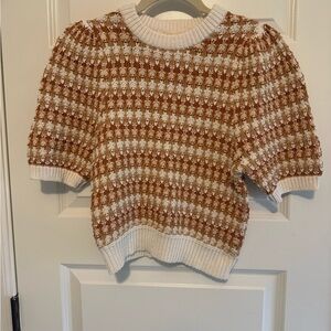 Universal Thread Cream and Brown Knit Sweater